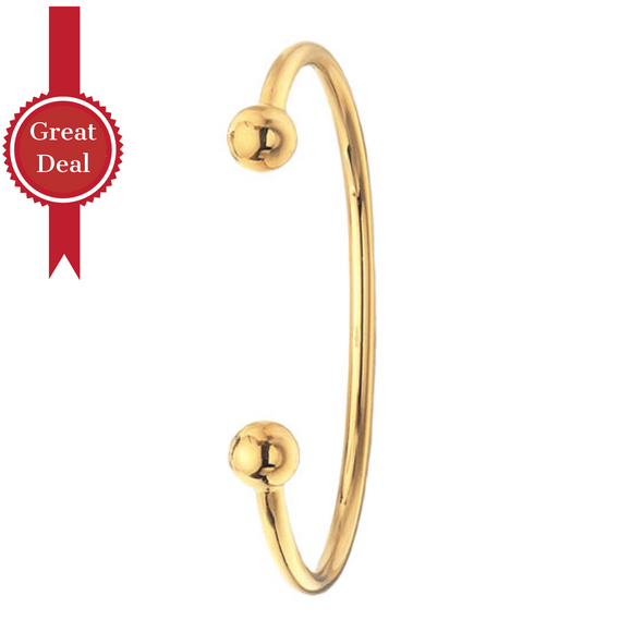 9ct Yellow Gold Mens Solid Torc Bangle - E Bixby Jewellers