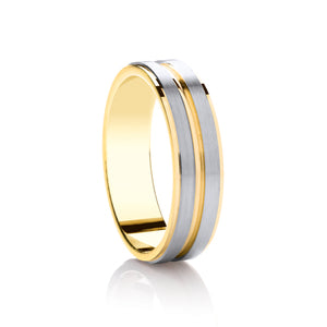 9ct Gold & Silver 5mm wedding Band - E Bixby Jewellers