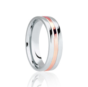 9ct White And Rose Gold Trio Style 4mm Wedding Ring - E Bixby Jewellers