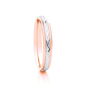 9ct Rose Gold & Silver 3mm Wedding Band - E Bixby Jewellers