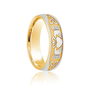 9ct Gold & Silver 6mm wedding Band - E Bixby Jewellers