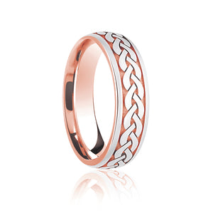 Rose Gold & Silver 6mm Wedding Band - E Bixby Jewellers
