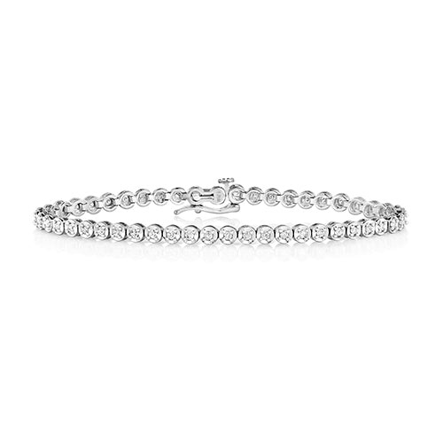 9ct White Gold Diamond Tennis Bracelet - E Bixby Jewellers