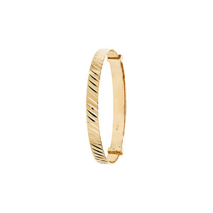 9ct Yellow Gold Babies Diamond Cut  Expandable 4mm Bangle - E Bixby Jewellers