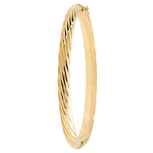9ct Yellow Gold Ladies Hinged Bangle - E Bixby Jewellers