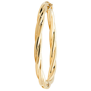 9ct Yellow Gold Ladies Hinged Bangle - E Bixby Jewellers