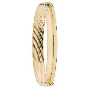 9ct Yellow Gold Ladies Hinged Bangle - E Bixby Jewellers