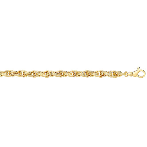 9ct Yellow Gold Ladies 7 Inch POW Hollow Bracelet - E Bixby Jewellers