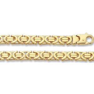 9ct Yellow Gold Mens Byzantine Bracelet - E Bixby Jewellers