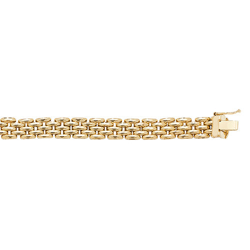 9ct Yellow Gold Ladies Fancy Style Bracelet - E Bixby Jewellers