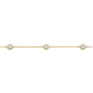 9ct Yellow Gold Ladies 7 inch CZ Bracelet - E Bixby Jewellers