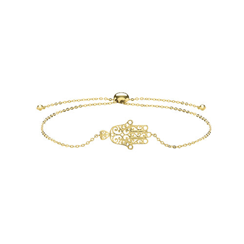 9ct Yellow Gold Ladies Hamza Pull Style Bracelet - E Bixby Jewellers