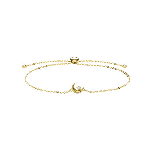 9ct Yellow Gold Ladies Moon Pull Style Bracelet - E Bixby Jewellers