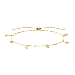 9ct Yellow Gold Ladies Pull Style Bracelet with Charms - E Bixby Jewellers