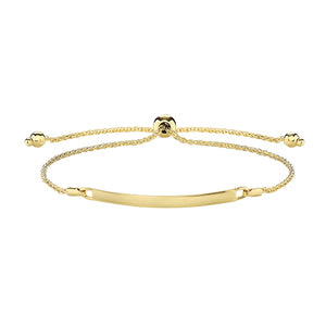 9ct Yellow Gold Ladies ID Pull Style Bracelet - E Bixby Jewellers