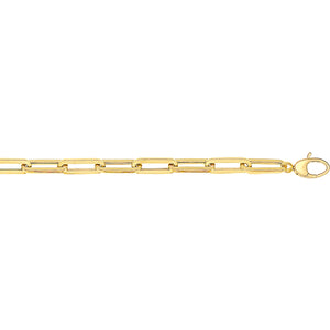 9ct Yellow Gold Ladies 7.5 Inch Paperclip Bracelet - E Bixby Jewellers