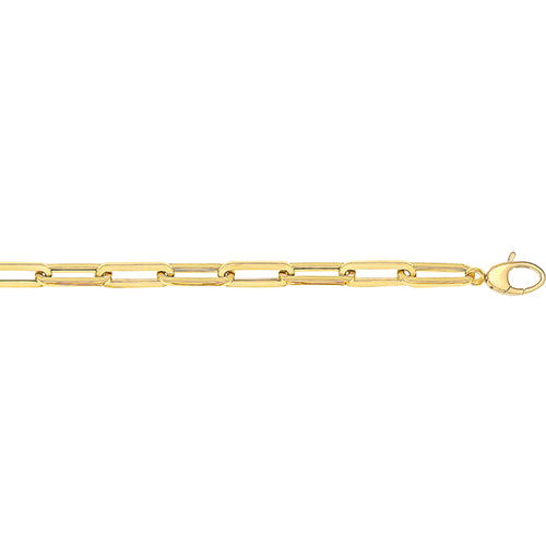 9ct Yellow Gold Ladies 7.5 Inch Paperclip Bracelet - E Bixby Jewellers