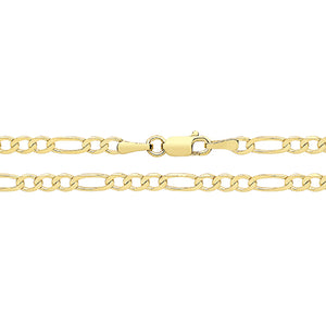 9ct Yellow Gold Figaro Bracelet - E Bixby Jewellers
