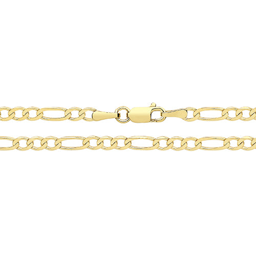 9ct Yellow Gold Figaro Bracelet - E Bixby Jewellers