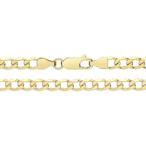 9ct Yellow Gold Flat Bvld Curb Chain - E Bixby Jewellers