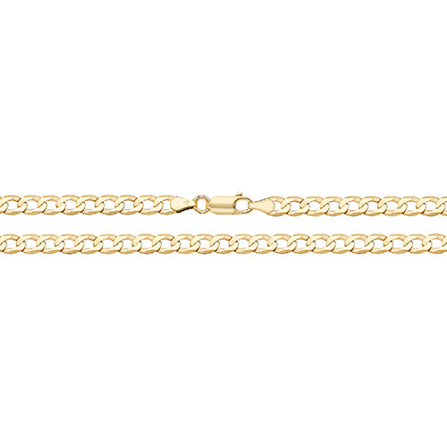 9ct Yellow Gold Flat Curb Bvld Chain - E Bixby Jewellers