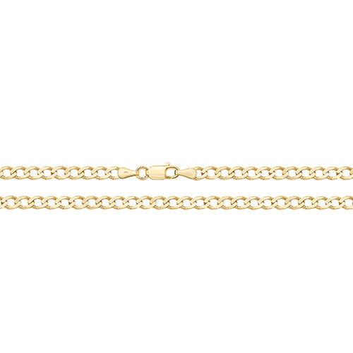 9ct Yellow Gold Flat Curb Bvld Chain - E Bixby Jewellers