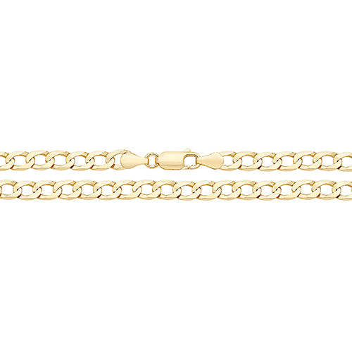 9ct Yellow Gold Flat Curb Bvld Chain - E Bixby Jewellers
