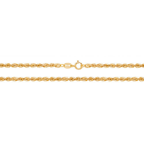 9ct Yellow Gold Rope Chain - E Bixby Jewellers