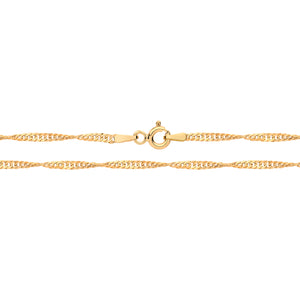 9ct Yellow Gold Singapore Hollow Chain - E Bixby Jewellers