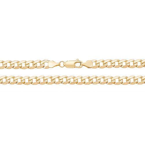 9ct Yellow Gold Flat Bvld Curb Chain - E Bixby Jewellers