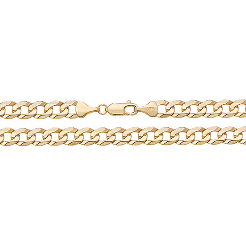 9ct Yellow Gold Flat Curb Bvld Chain - E Bixby Jewellers