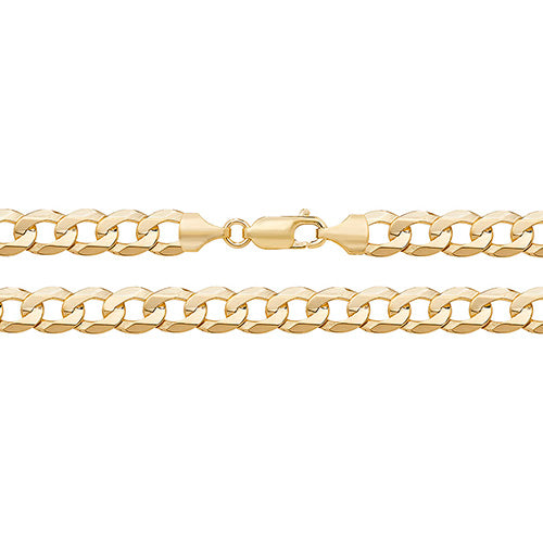 9ct Yellow Gold Flat Curb Bvld Chain - E Bixby Jewellers