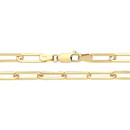 9ct Yellow Gold Paperclip Chain - E Bixby Jewellers