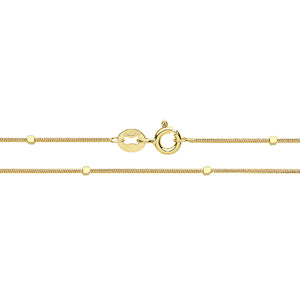 9ct Yellow Gold Snake Chain with Square Bead 10" Anklet - E Bixby Jewellers