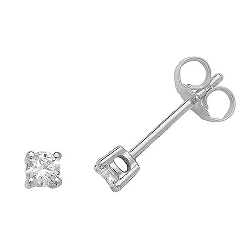 18ct White Gold Stud Earrings - E Bixby Jewellers