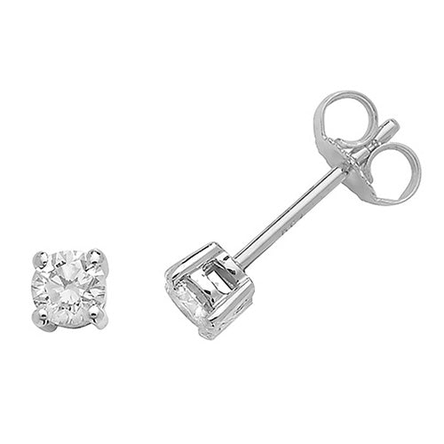 18ct White Gold Stud Earrings - E Bixby Jewellers