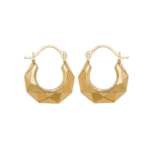 9ct Yellow Gold Creole Earrings - E Bixby Jewellers