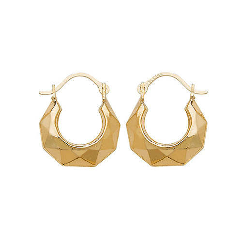 9ct Yellow Gold Creole Earrings - E Bixby Jewellers