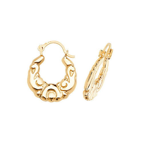 9ct Yellow Gold Creole Earrings - E Bixby Jewellers