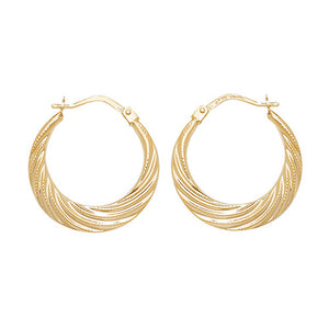9ct Yellow Gold Creole Earrings - E Bixby Jewellers