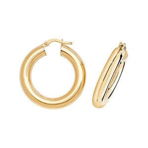9ct Yellow Gold 20mm Jumbo Plain Hoop Earrings - E Bixby Jewellers