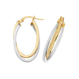 9ct White and Yellow Gold Hoop Earrings - E Bixby Jewellers