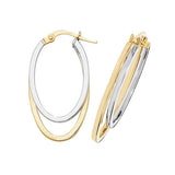 9ct White and Yellow Gold Hoop Earrings - E Bixby Jewellers