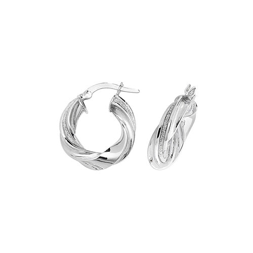 9ct White Gold Hoop Earrings 10mm - 30mm - E Bixby Jewellers