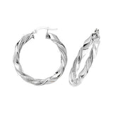 9ct White Gold Hoop Earrings 10mm - 30mm - E Bixby Jewellers