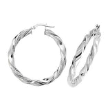 9ct White Gold Hoop Earrings 10mm - 30mm - E Bixby Jewellers