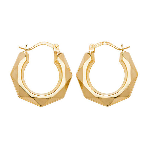 9ct Yellow Gold Creole Earrings - E Bixby Jewellers