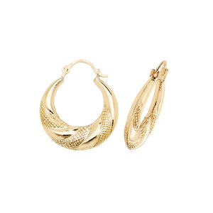 9ct Yellow Gold Creole Earrings - E Bixby Jewellers