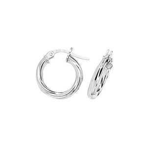 9ct White Gold Hoop Earrings - E Bixby Jewellers