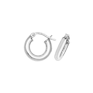 9ct White Gold Hoop Earrings 8mm - 35mm - E Bixby Jewellers